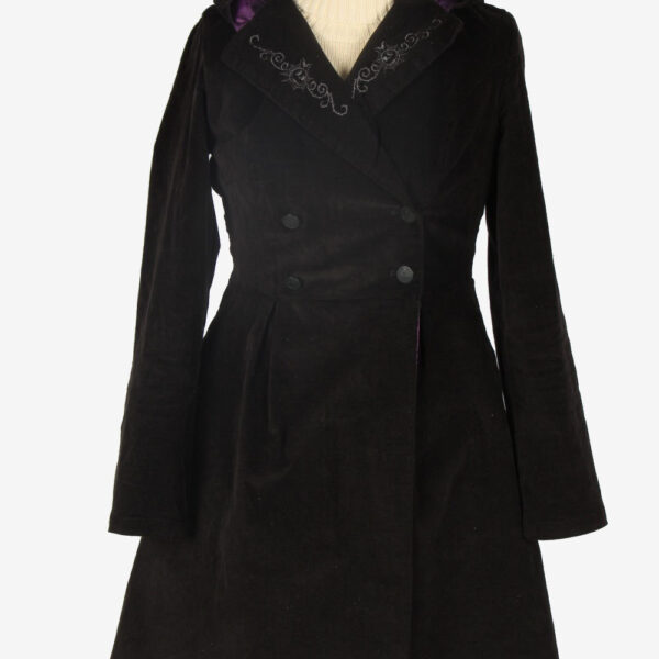 Womens Coat Halloween Designer Vintage Size S Black C2342