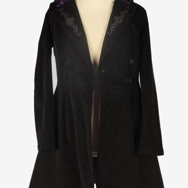Womens Coat Halloween Designer Vintage Size S Black C2342