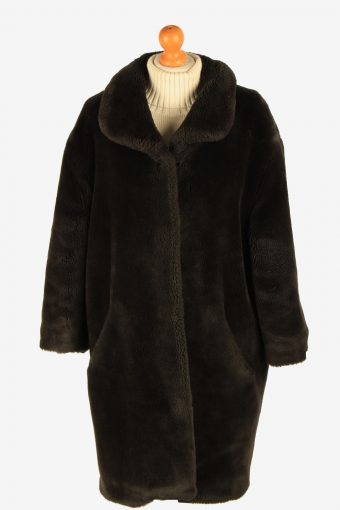 Womens Amazing Teddy Bear Icon Real Fur Coat  Luxury Vintage Size XL Dark Chocolate C2629