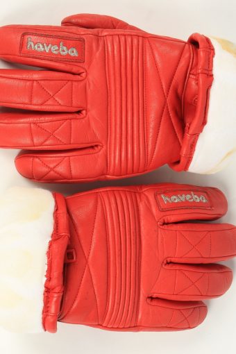 Motorbike Gloves Unisex Leather Zip Lined Vintage Size XL Red