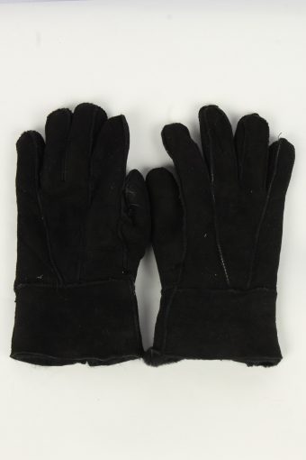 Suede Leather Gloves Vintage Unisex Size XXL Black