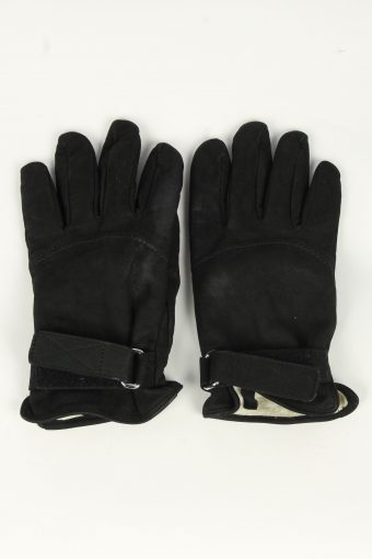 Suede Leather Gloves Vintage Unisex Size XL Black