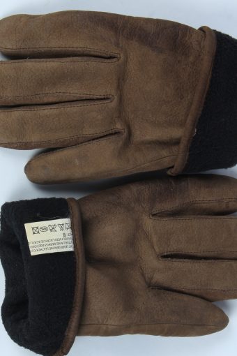 Suede Leather Gloves Vintage Womens Size L Brown