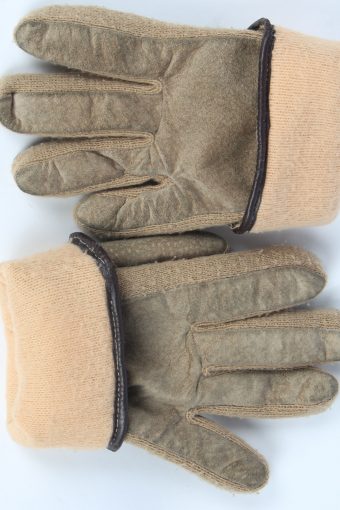 Suede Leather Gloves Vintage Womens Size S Beige