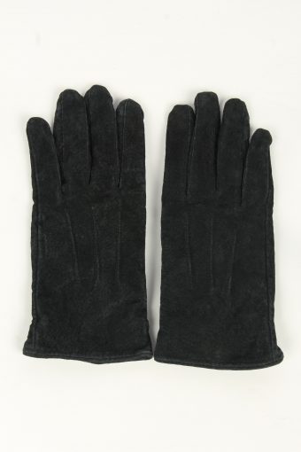 Suede Leather Gloves Vintage Womens Size S Black
