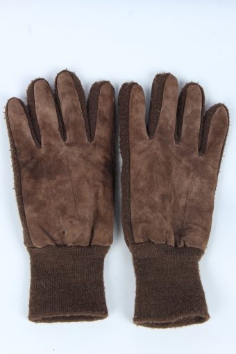 Suede Leather Gloves Vintage Mens Size XL Dark Brown