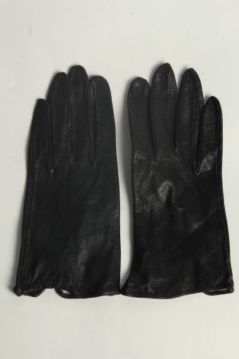 Leather Gloves Womens Vintage Size S Black