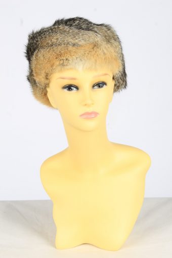 Russian Furry Lined Hat Vintage Womens Size M Coffee -HAT1973-155795