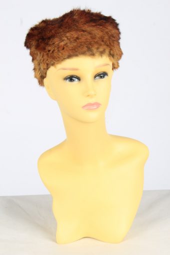 Russian Furry Lined Hat Vintage Womens Size M Brown -HAT1974-155799