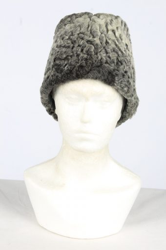 Russian Furry Lined Hat Vintage Womens Size L Grey -HAT1981-155827