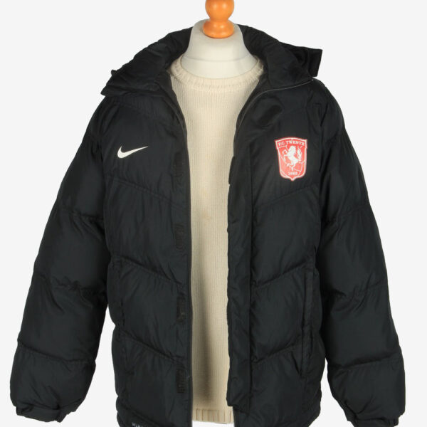 Mens Nike Puffer F.C Twente Long Jacket Vintage Size M Black C2506