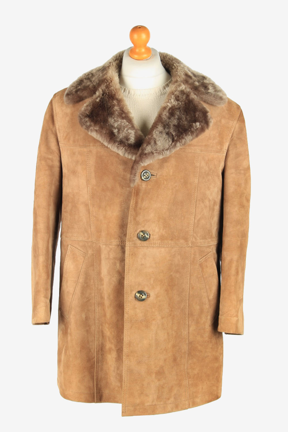 Mens Suede Real Sheepskin Coat 
