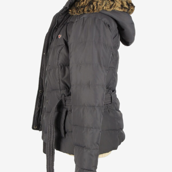 Womens Hollister Puffer Padded Jacket Vintage Size L Dark Grey C2672