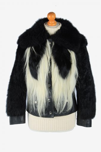 Women’s Real Fur Coat Luxury Fluffy Elagant  Vintage Size XS Multi C2644
