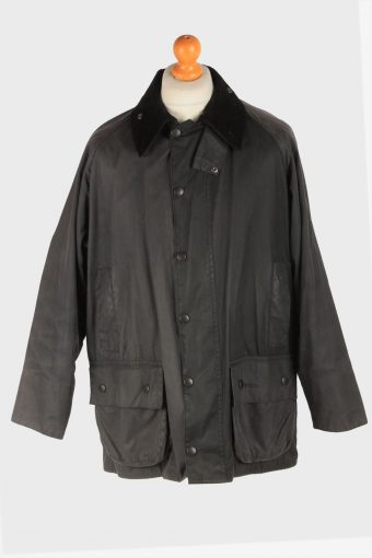Mens Barbour Beauford Waxed Coat Vintage Size XL Dark Grey C3005