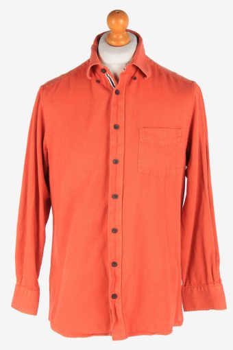 Flannel Shirt Long Sleeve Button Up Vintage Size XL Orange SH4072-163927
