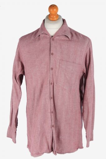 Flannel Shirt Long Sleeve Thick Cotton Button Up Vintage Size XL Maroon SH4078-163951