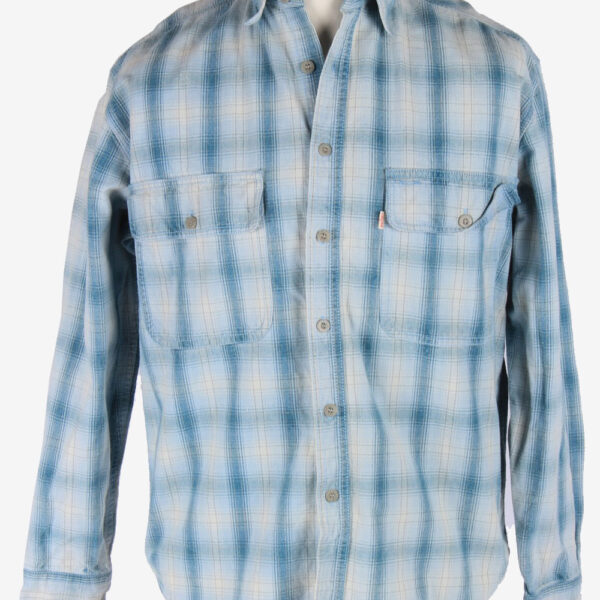 Levi’s Flannel Shirt 90s Thick Cotton Long Sleeve Blue M