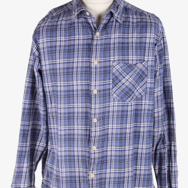 Levi’s Flannel Shirt 90s Thick Cotton Long Sleeve Blue L