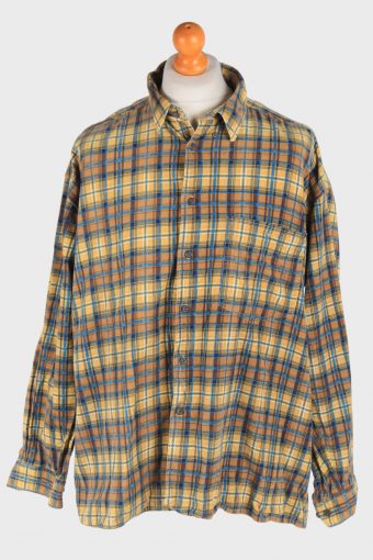 Flannel Shirt 90s Thick Cotton Long Sleeve Multi XXL