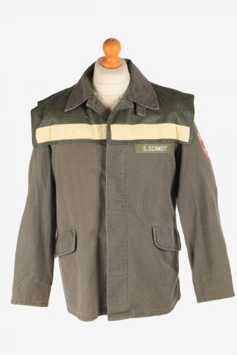 Mens Army Coat Jacket Outdoor Vintage Size L Grey C3004-162827