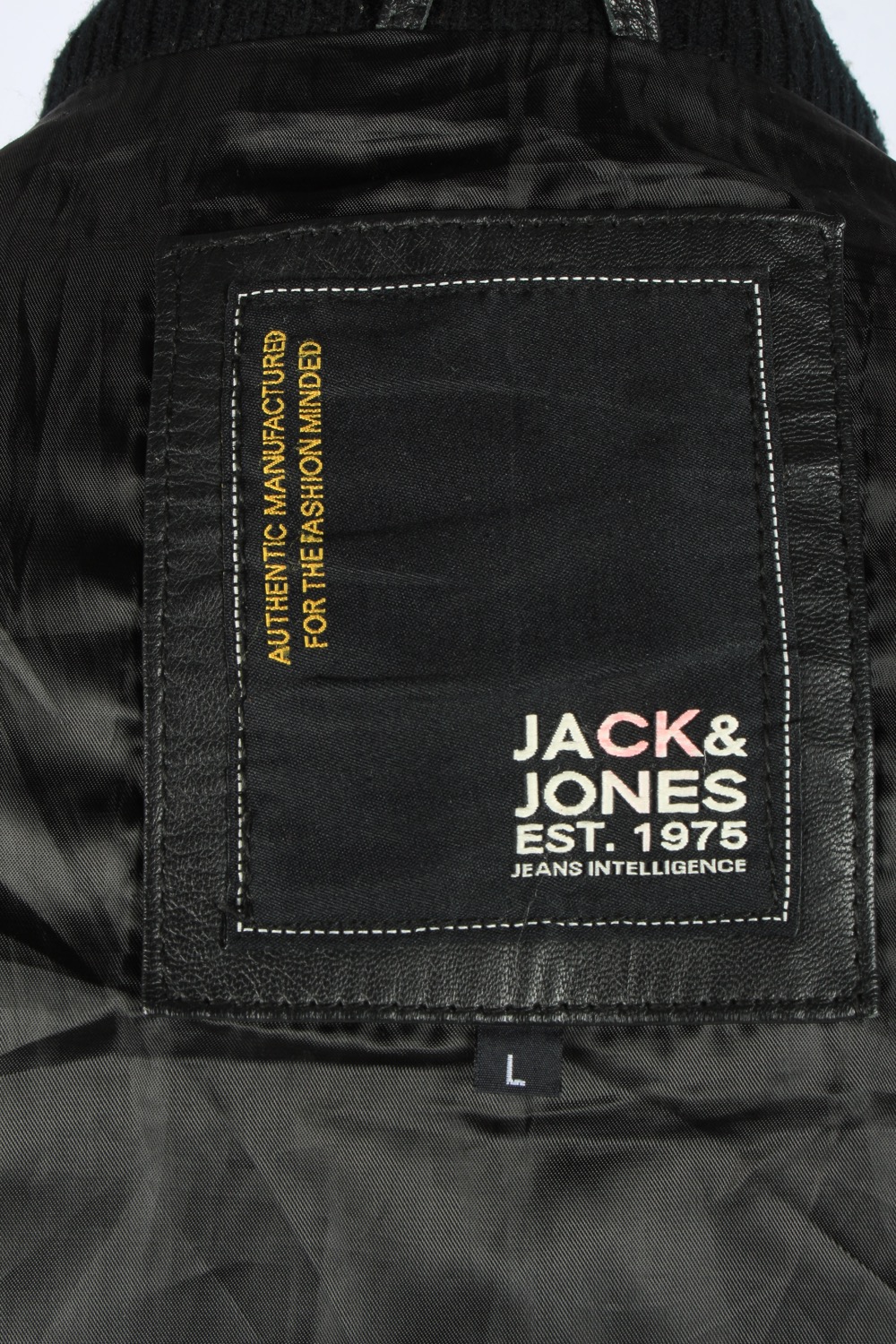 Jack Jones Leather Jacket Men's Zip Up 