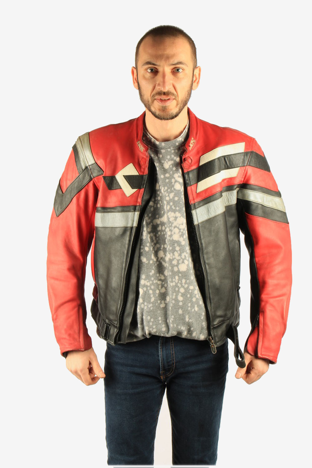 Men's Leather Motorcycle Jacket Race 