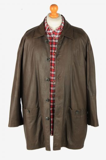 Mens Daniel Hechter Leather Jacket Vintage Size XL Dark Brown C2816