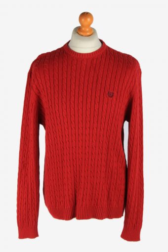 Chaps Crew Neck Jumper Pullover 90s Red M