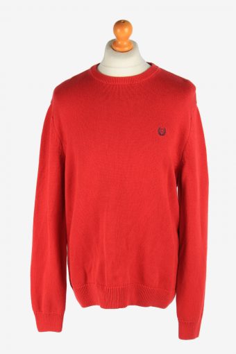 Chaps Crew Neck Jumper Pullover 90s Red L