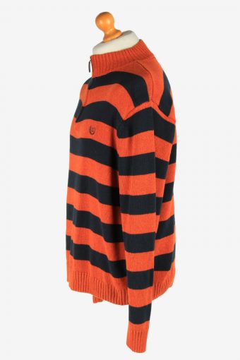 Chaps Half Zip Neck Jumper Pullover Orange XL