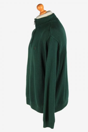 Chaps Half Zip Neck Jumper Pullover Vintage Size XL Green -IL2523-162215