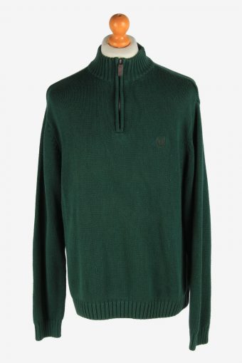 Chaps Half Zip Neck Jumper Pullover Green XL