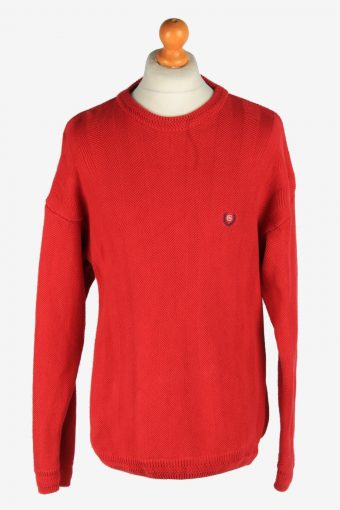 Chaps Crew Neck Jumper Pullover 90s Red L