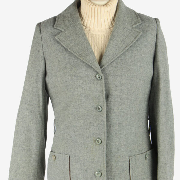Women’s Pendleton Wool Blazer Jacket Button Up Vintage Size S Grey C2952