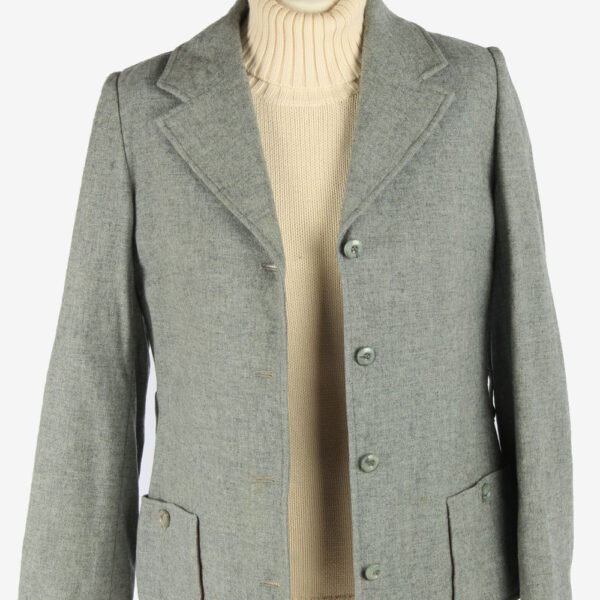 Women’s Pendleton Wool Blazer Jacket Button Up Vintage Size S Grey C2952