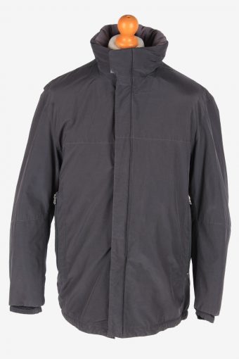 Hugo Boss Puffer Jacket Casual Coat Mens Zip Up Vintage Size M Grey C3079