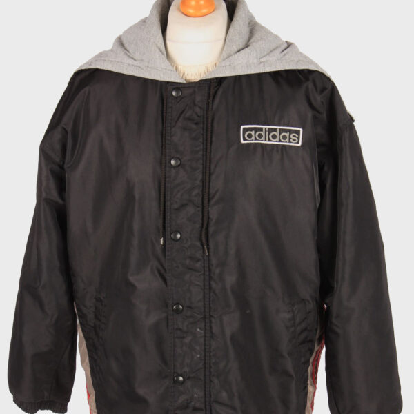 Adidas Polar Lined Jacket Outdoor  Mens Zip Up Vintage Size L Black C3084