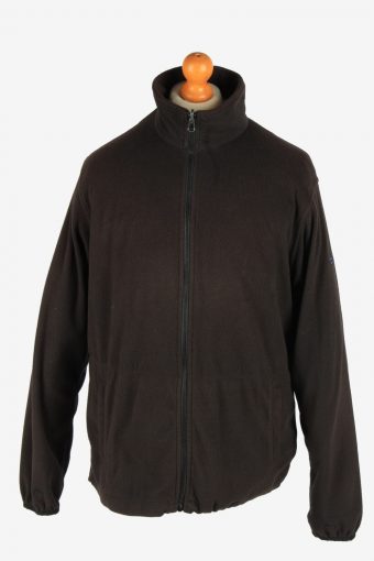 Fleece Jacket Top Full Zip Thermal Black L