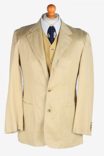 Mens Suit Blazer Jacket Lined 90s Retro Beige M