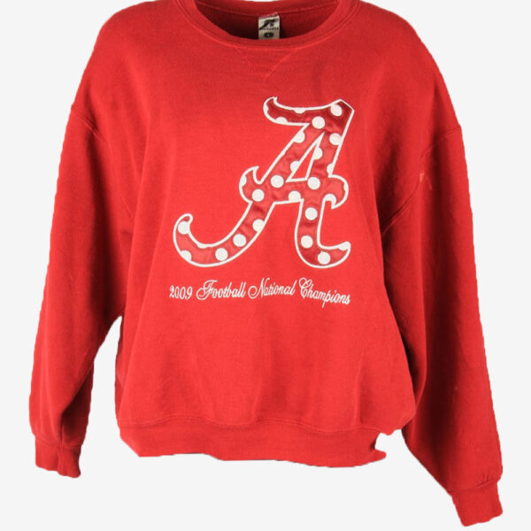 Vintage 90s Sweatshirt Printed Pullover Sports Retro Red Size L