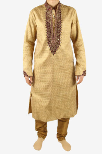Indian Traditional Bollywood Ethnic Wear Kurta Pyjama Gold Size M