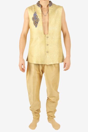 Indian Traditional Bollywood Wear Gilet Pyjama 90s Gold Size M