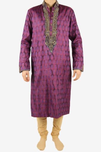 Indian Traditional Bollywood Wear Kurta Pyjama 90s Purple Size M