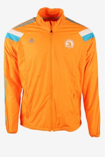 Adidas Track Top Jacket 2014 Boston Marathon Full Zip Pockets Orange L