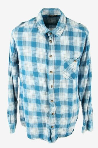 Flannel Shirt Vintage Check Long Sleeve 90s Cotton Retro Size XXL