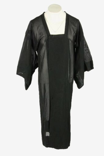 Kimono Original Japanese Vintage Traditional Robe Full Length Retro Black