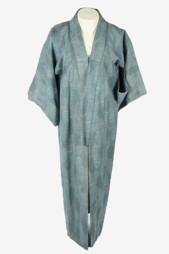 Kimono Original Japanese Vintage Traditional Robe Full Length Turqouise