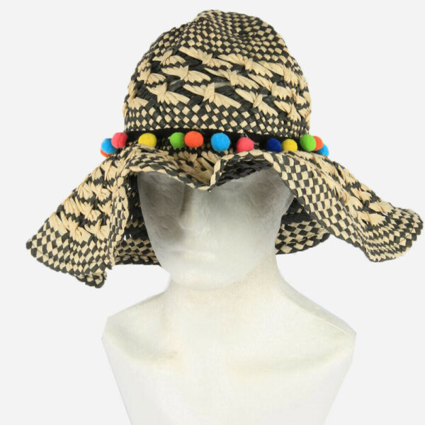 Ladies Sun Hat Foldable Straw Hat Summer Retro Multi Size 57 cm