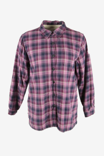 Lumberjack  Ladies Jacket Vintage Fleece Lined Check Button Purple Size M